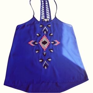 Summer Chic: Blue Aztec Bliss Tank Top - Radiate Style and‎ Comfort All Day!